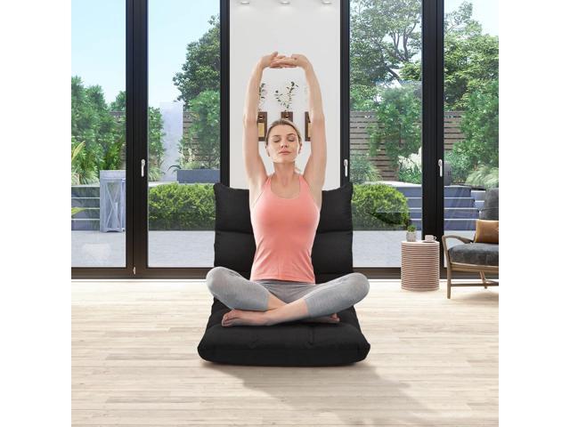 COSTWAY Floor Chair, Folding Gaming Chair with Back Support, 14 Adjustable Positions, Alloy Steel Frame, Lazy Sofa Lounge for Playing Reading...