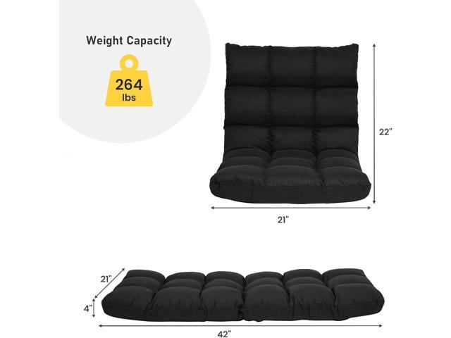 COSTWAY Floor Chair, Folding Gaming Chair with Back Support, 14 Adjustable Positions, Alloy Steel Frame, Lazy Sofa Lounge for Playing Reading...