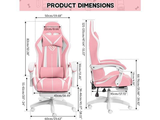 HOFFREE Gaming Chair with LED RGB Lights with Massage and Footrest Ergonomic Computer Chair High Back Video Game Chair with Adjustable Lumbar...