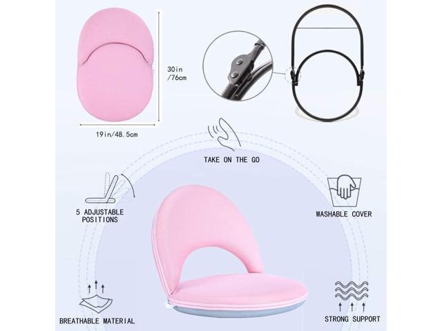 Floor Chair Floor Cushion Folding Padded Gaming Chair Adjustable 5-Position Floor Seat with Back Support for Kids Adult Great for Gaming Reading...