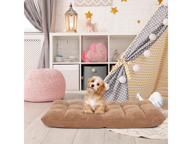 14-Position Floor Sofa, Folding Gaming Sofa Chair, Comfy Cushions & Study Steel Frame, Angle Adjustable Sleeper Bed, Couch Recliner (Tan)