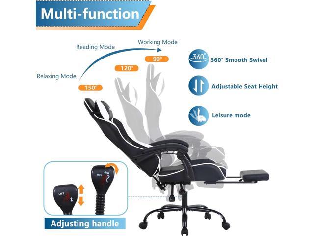 PayLessHere Ergonomic Racing Desk Chair Computer Chair Gaming Chair with Footrest Lumbar Support Headrest Armrest Task Rolling Swivel Ergonomic...