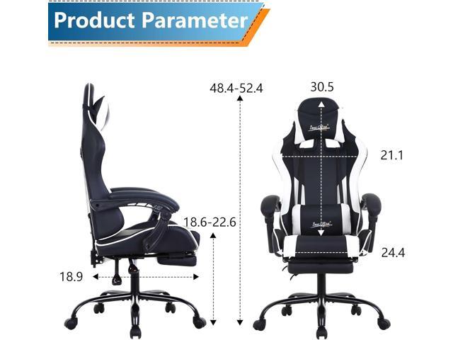 PayLessHere Ergonomic Racing Desk Chair Computer Chair Gaming Chair with Footrest Lumbar Support Headrest Armrest Task Rolling Swivel Ergonomic...