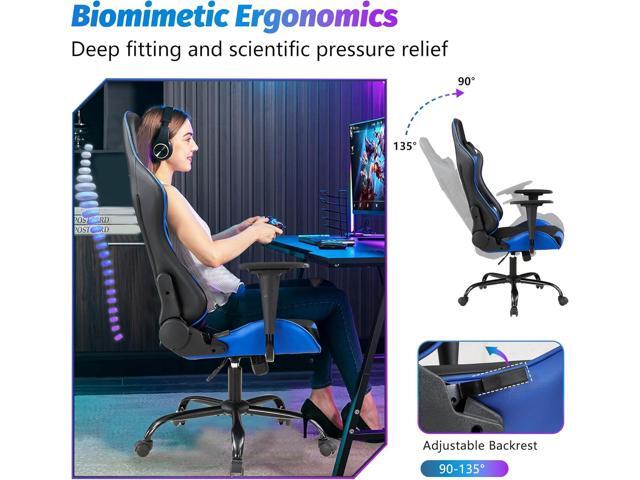 PayLessHere Gaming Chair Ergonomic Office Chair with Lumbar Support Headrest Armrests Rolling Swivel Functionality and Adjustable Features for PC...