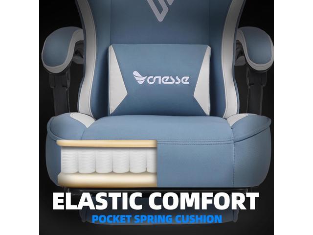 Vonesse Gaming Chair, Computer Chair Fabric with Pocket Spring Cushion, Office Chair with Footrest and Massage Lumbar Support, Reclining Gaming...