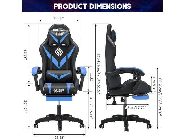 RGB Gaming Chair with Massage and LED Lights Ergonomic Video Game Chairs with Footrest High Back Reclining Computer Chair with Adjustable Lumbar...