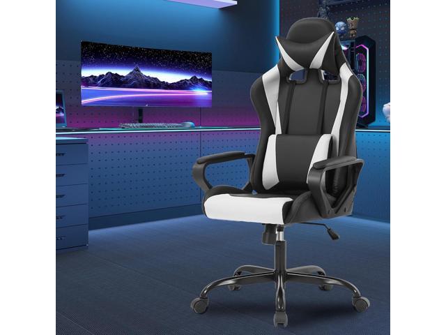 PayLessHere Ergonomic Racing Desk Chair Gaming Chair Computer Chair with Armrests 360° Swivel & Caster Pu Desk Task Chair Executive Headrest Lumbar...