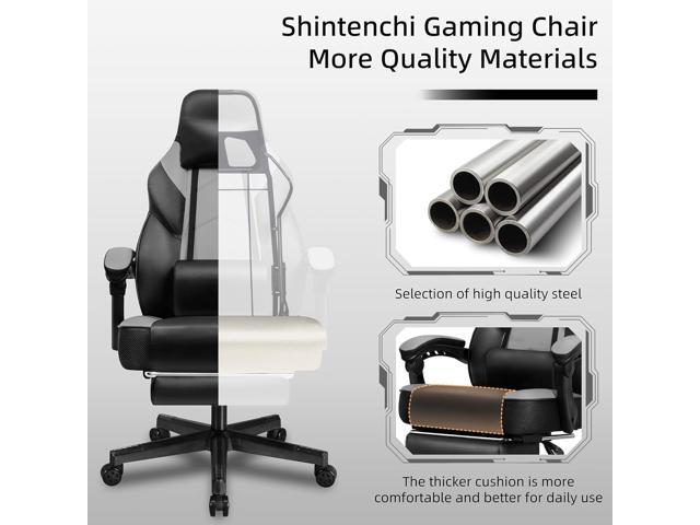 Shintenchi Gaming Chair,Video Game Chair with footrest and Massage Lumbar Support,Height Adjustable Game Chair with 360°Swivel Seat Ergonomic...
