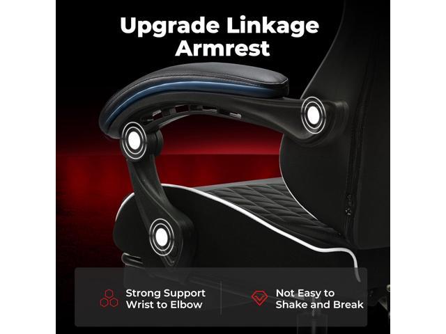 EXRACING Gaming Chair Ergonomic Computer Chair with Footrest and Lumbar Support, Height Adjustable High Back Leather Office Chair, 360° Swivel with...