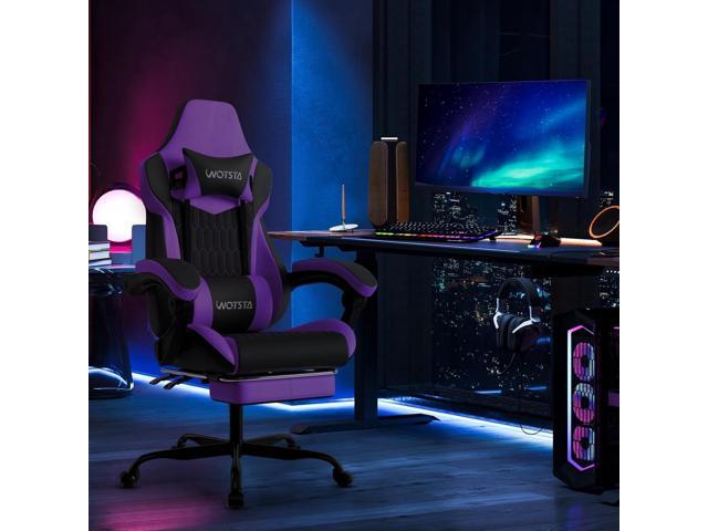 Gaming Chair with Footrest, High Back Gaming Chairs PVC Leather Ergonomic Gamer Chair with Adjustable Headrest Lumbar Support Racing Style Video...
