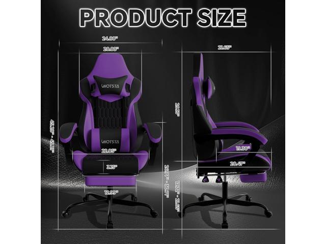 Gaming Chair with Footrest, High Back Gaming Chairs PVC Leather Ergonomic Gamer Chair with Adjustable Headrest Lumbar Support Racing Style Video...