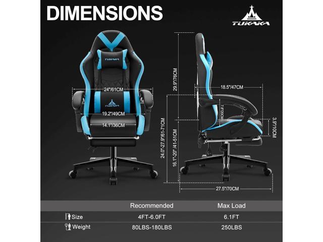 Gaming Chair,Ergonomic Massage Computer Office Desk Chair with Footrest,Pocket Spring Cushion,Reclining Leather Adjustable Gamer Chair with...