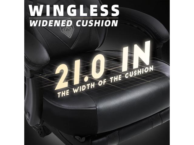 Vonesse Gaming Chair, Computer Chair with Footrest and Massage, Big and Tall High Back Gamer Chair, Reclining Gaming Chairs for Adults (Classic Black)