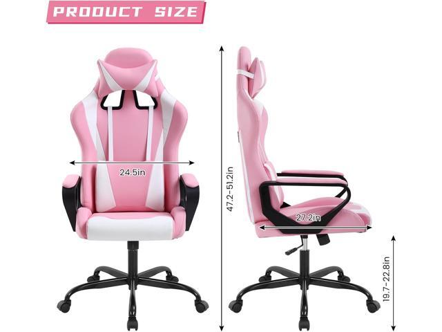 Pink Gaming Chair, Ergonomic High Back Video Game Chair Racing Style with Lumbar Support, Headrest & Arms Gaming Chair for Adult Kids Heavy Duty...