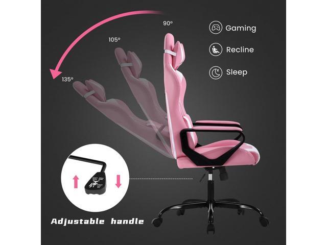 Pink Gaming Chair, Ergonomic High Back Video Game Chair Racing Style with Lumbar Support, Headrest & Arms Gaming Chair for Adult Kids Heavy Duty...