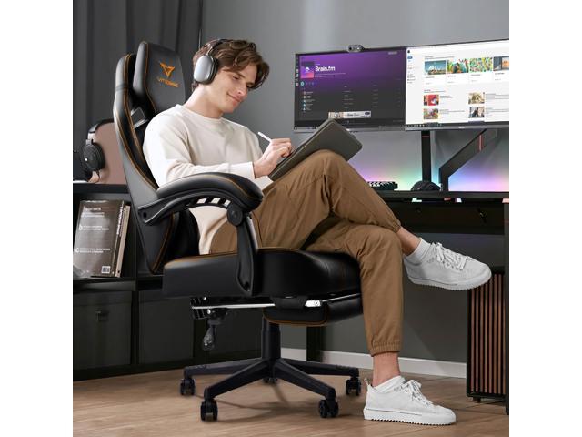 VITESSE Big and Tall Gaming Chair with Footrest,Ergonomic Video Gaming Chair with Oversized Headrest and Lumbar Support for Adults 400lb Weight...