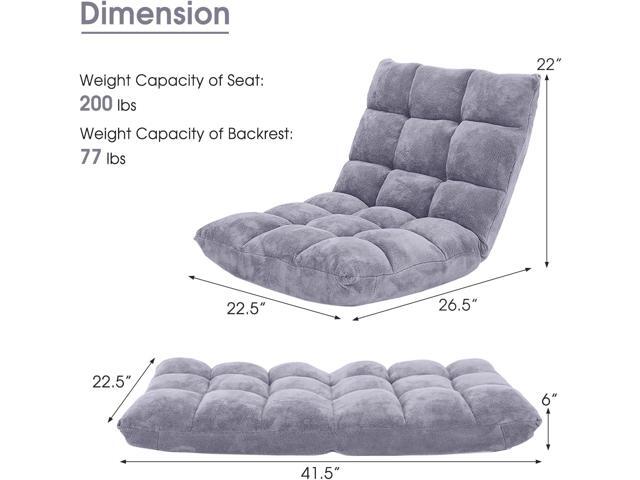 GORELAX Memory Foam Floor Chair, 14-Poistion Adjustable Reading Gaming Chair Recliner, Folding Cushioned Meditation Chair with Back Support, Padded...