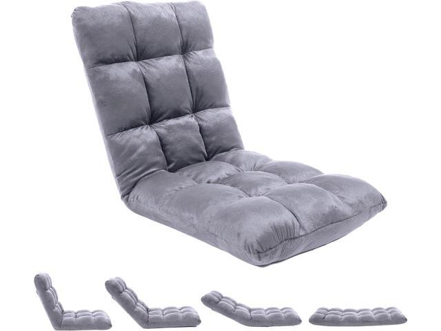 FLOGUOR Indoor 5-Position Adjustable Floor Chair with Back Support Folding Padded Gaming Sofa Chair, Lounge Chair for Adults Video Gaming, Perfect...