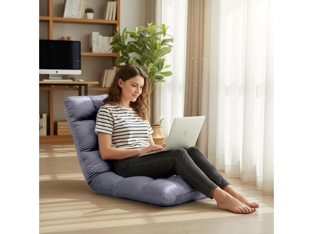 FLOGUOR Indoor 5-Position Adjustable Floor Chair with Back Support Folding Padded Gaming Sofa Chair, Lounge Chair for Adults Video Gaming, Perfect...