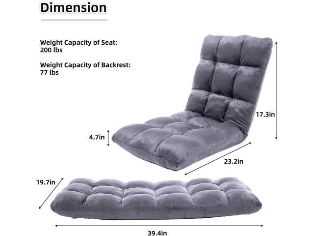 FLOGUOR Indoor 5-Position Adjustable Floor Chair with Back Support Folding Padded Gaming Sofa Chair, Lounge Chair for Adults Video Gaming, Perfect...