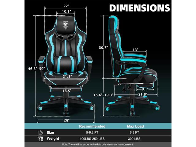 Vonesse Gaming Chairs for Adults, Gaming Chairs with Footrest and Massage, Reclining Computer Chair for Heavy People,Big and Tall Ergonomic Gamer...