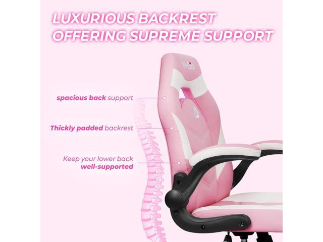 N-GEN GAMING Video Gaming Chair Ergonomic Office Desk Chair with Lumbar Support Adjustable Height Padded Flip Up Arms and Swivel Wheels Racing...