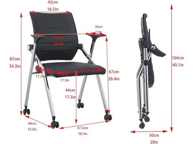 Comfortable Home Office Foldable Office Chair,Folding Chair with Wheels Desk Chairs for Bedroom with Padded Seats Small Spaces,Gaming Ergonomic...