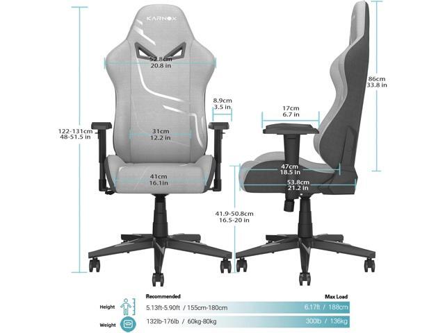 KARNOX Gaming Chair Ergonomic Computer Chair Lumbar Support Office Chair Adjustable Reclining Desk PC Chair with Armrest and Headrest for Adults...
