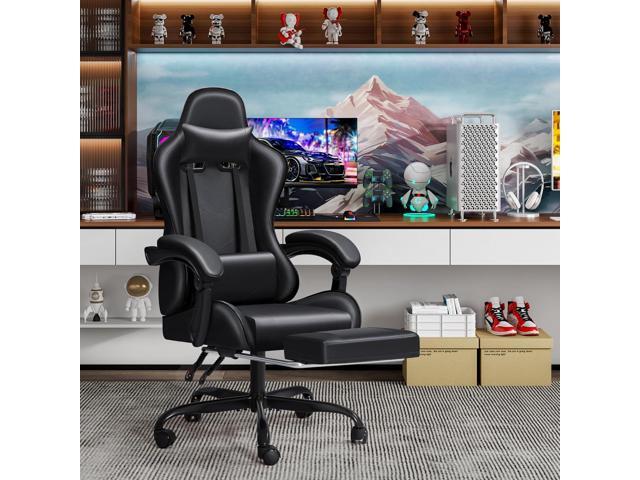 JUMMICO Gaming Chair Ergonomic Computer Chair with Footrest and Massage Lumbar Support, Height Adjustable Video Gaming Chair with 360° Swivel Seat...