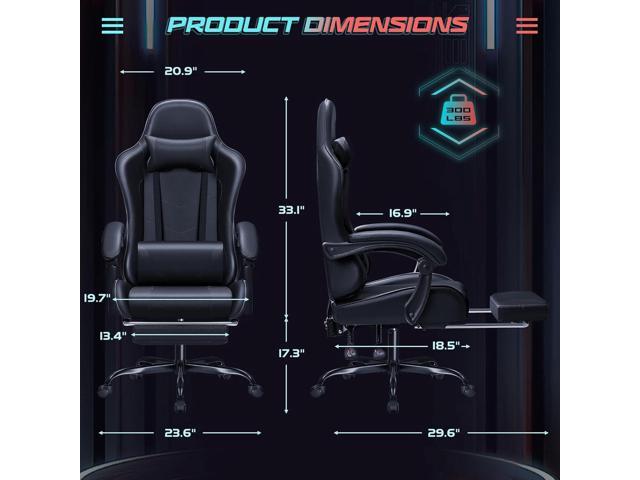 JUMMICO Gaming Chair Ergonomic Computer Chair with Footrest and Massage Lumbar Support, Height Adjustable Video Gaming Chair with 360° Swivel Seat...