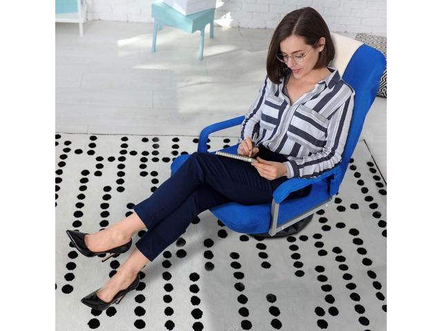 SUPER DEAL Floor Gaming Chair with Arms, Floor Lazy Lounger Chair with Adjustable 5 Positions 360 Degree Swivel for Adults Teens Reading, Relaxing,...