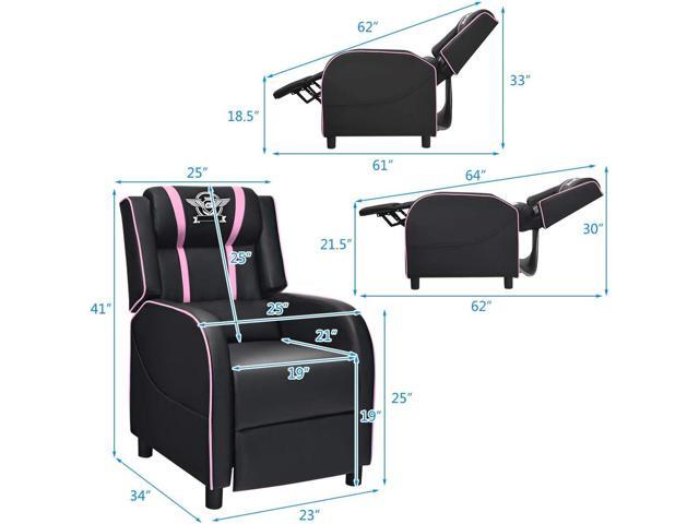 DORTALA Massage Gaming Chair for Adults, Adjustable Recliner Sofa w/Footrest and Massage Function, Adjustable Living Room Recliner, Home Theater...