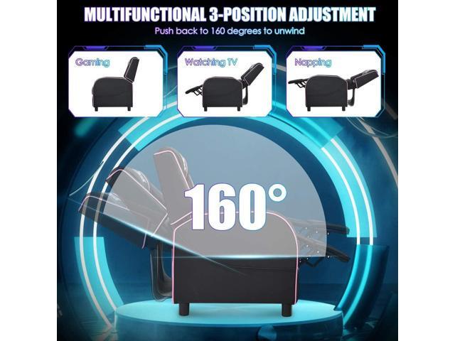 DORTALA Massage Gaming Chair for Adults, Adjustable Recliner Sofa w/Footrest and Massage Function, Adjustable Living Room Recliner, Home Theater...