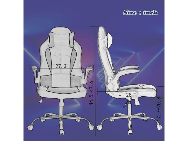 PC Gaming Chair Office Computer Ergonomic Chair PU Leather Adjustable with Flip Up Arms Lumbar Support Headrest E-Sport Racing Desk Swivel Chairs...