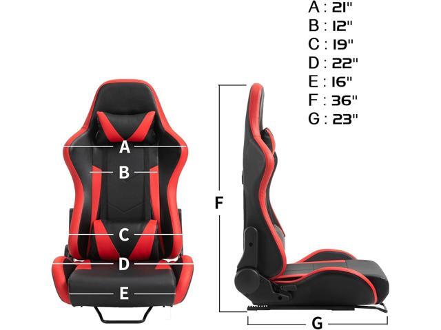 Marada Racing Seat with Double Lock Slip for Racing Wheel Simulator Stand Cockpit, Adjustable Cloth Red with Installed Parts