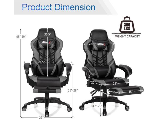 POWERSTONE Gaming Chair Video Game Chair with Footrest and Lumbar Support Racing Style PU Leather Computer Chair Ergonomic Adjustable Swivel Task...