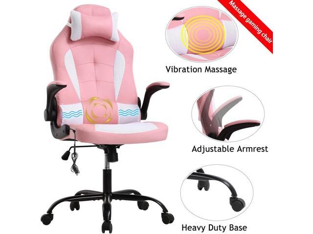 Ergonomic Gaming Office Chair - High Back Executive Computer Chair with Lumbar Support & Flip-Up Arms, PU Leather Adjustable Swivel Chair for...