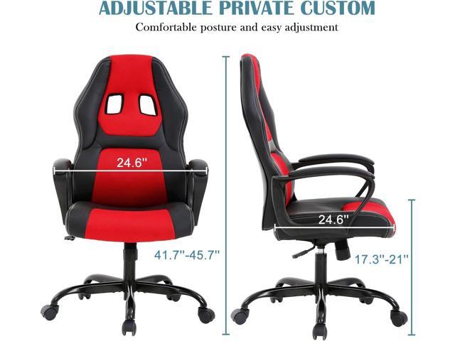 PC Gaming Chair Ergonomic Computer High-Back Racing with Lumbar Support Armrest Adjustable PU Leather Swivel Rolling Executive Office Desk for Home...