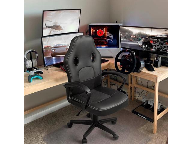 GUNJI Computer Chair PU Leather High Back Office Modern Racing Style Game Chair Adjustable Executive Ergonomic Desk with Padded Armrests and Lumbar...