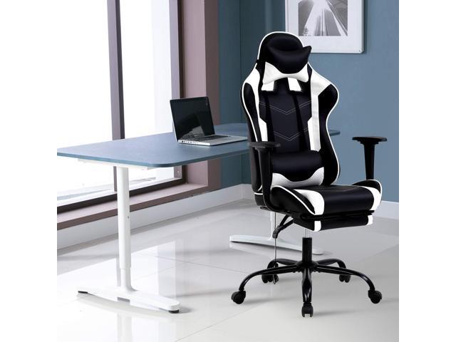 HCY High Back Gaming Chair Ergonomic Racing Style Gaming Chair with Footrest, Headrest and Lumbar Support Height Adjustable PU Leather Office Chair...