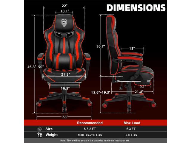 Vonesse Gaming Chair for Adults, Reclining Gaming Chairs with Footrest and Massage, Computer Gaming Chair for Heavy People,Ergonomic Gamer Chair...