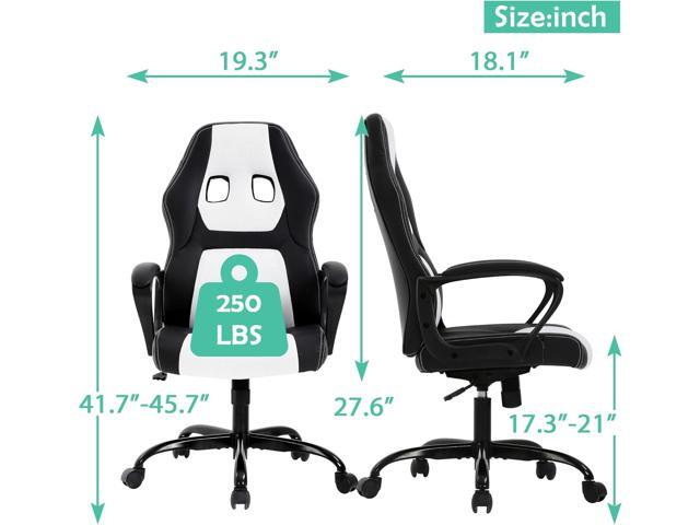 PC Gaming Chair Ergonomic Computer Chair High-Back Racing Gaming Chairs with Lumbar Support Armrest Adjustable PU Leather Office Desk Chair Swivel...
