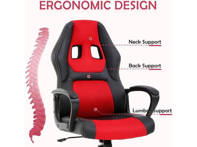 Gaming Chair Office Chair Ergonomic Video Game Chairs Adjustable Reclining Computer Chair with Lumbar Support Armrest Headrest Task Rolling Swivel...