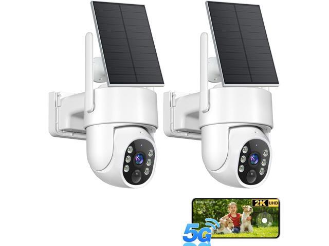 Solar Security Cameras Wireless Outdoor, 5G & 2.4GHz WiFi Cameras for Home Security, 2K PTZ Battery Powered Outside Cam, 2 Way Talk, Color Night...