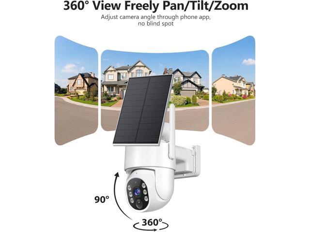 Solar Security Cameras Wireless Outdoor, 5G & 2.4GHz WiFi Cameras for Home Security, 2K PTZ Battery Powered Outside Cam, 2 Way Talk, Color Night...