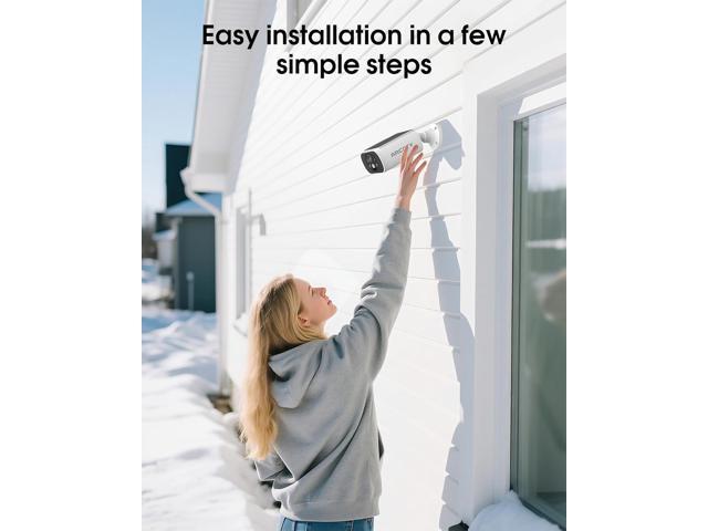Solar Security Camera Outdoor Wireless, 4MP Battery Powered Home Surveillance Camera with Embedded Solar Panel, PIR Motion Sensor, 2.4G/5G Dual...