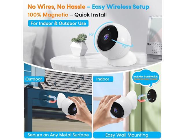AMTIFO Security Cameras Wireless Outdoor Magnetic: Install-Free Smart Indoor 2K WiFi - Long Battery Life Powered Wireless Cameras for Home Security...
