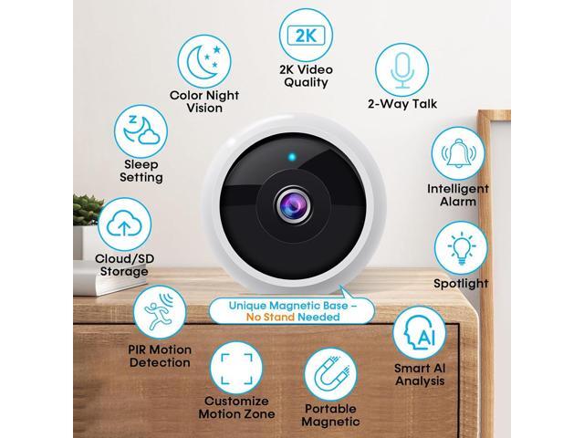 AMTIFO Security Cameras Wireless Outdoor Magnetic: Install-Free Smart Indoor 2K WiFi - Long Battery Life Powered Wireless Cameras for Home Security...