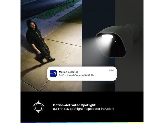 CHAMBERLAIN myQ Outdoor Battery Camera 2K Camera, Color Night Vision, Spotlight, Motion Alerts, Live View with Two-Way Talk, Wireless,...