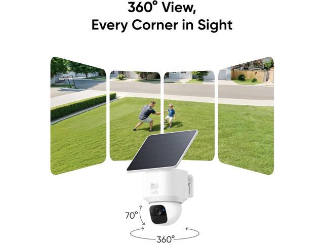 eufy Security SoloCam E30, 2 Pack, Security Cameras Wireless Outdoor, Solar Camera Outdoor Wireless, 360° Pan, AI Tracking, 2K Clarity, No Monthly Fee
